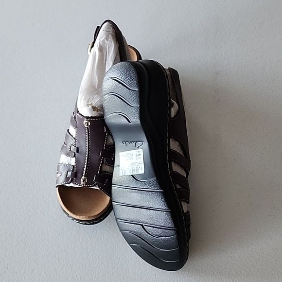 NWT Lexi Marigold Aubergine Sandal by Clarks, Size 10 Narrow - Picture 4 of 6